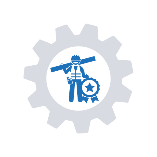 Icon man working and awarded